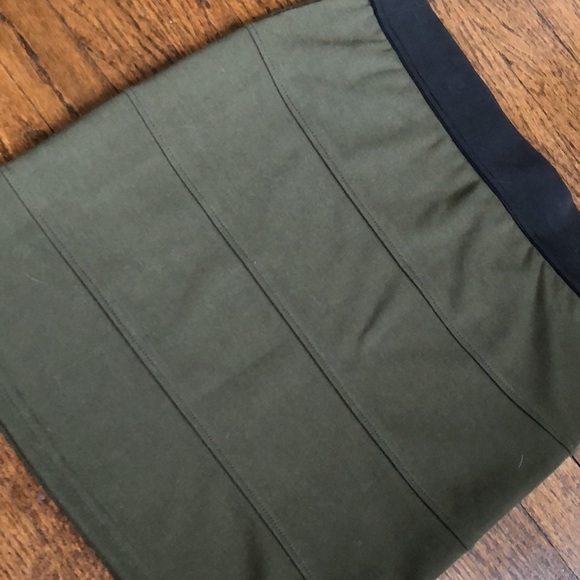 Francesca's Collections Olive Bandage Stretch Mini Skirt - Picture 2 of 3